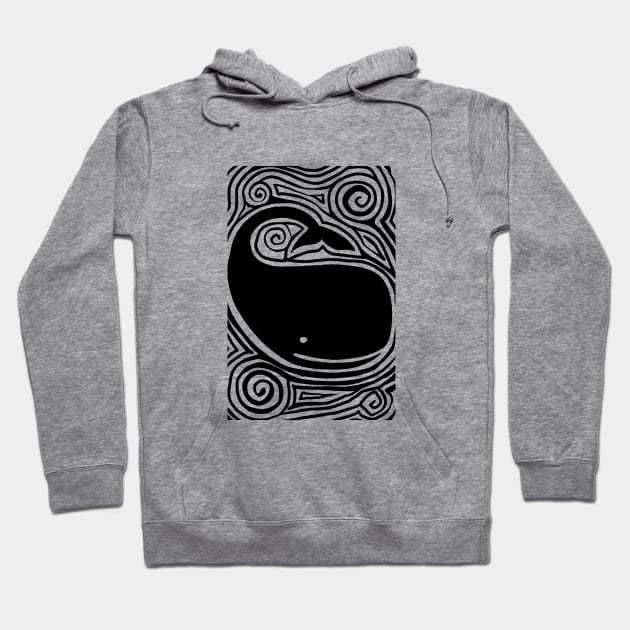 Whale Black Hoodie by RetroandMangaarts